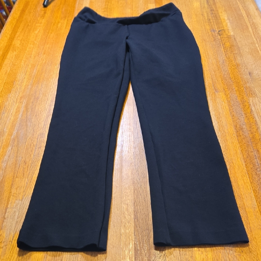 Insight Women 4 Elegant Black Pull On Straight Leg Stretch Mid Raise Dress Pants